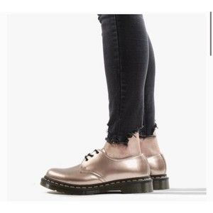 Womens Dr Martens 1461 Vegan Derby Rose Gold Shoes Size 9 Euro 41 EUC
